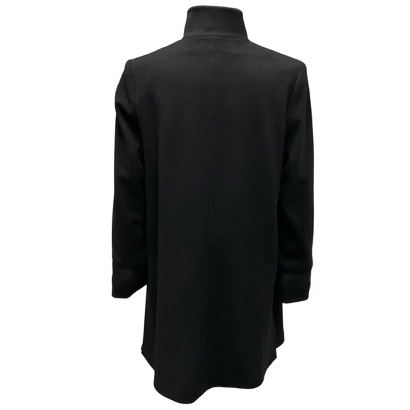 FLEURETTE BLACK BUTTON FRONT WOOL COAT - Picture 3 of 7